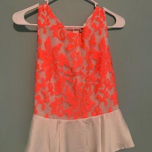 Patterned peplum tank top